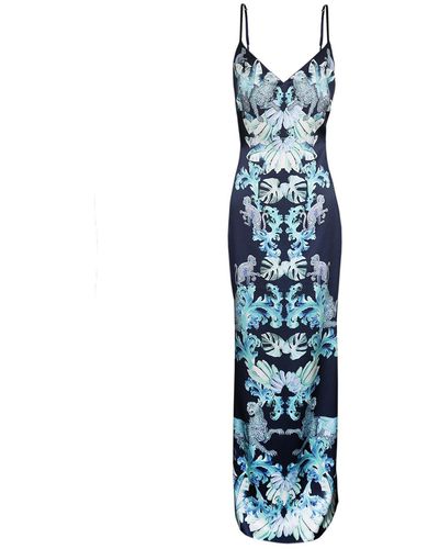 CASSANDRA HONE Silk Slip Dress - Blue
