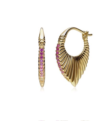 Gemondo Caruso Pink Sapphire Fan Drop Earrings - Metallic