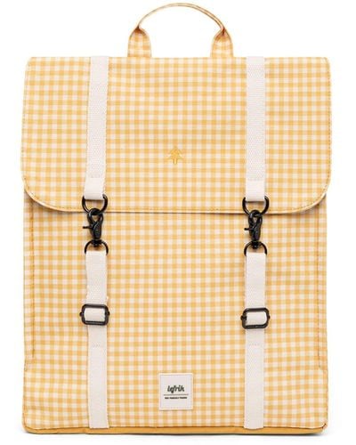 Lefrik Handy Backpack Printed Vichy Mustard - Metallic