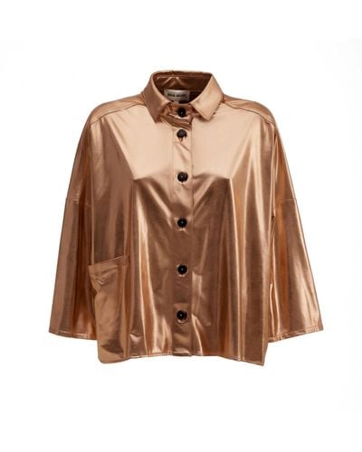 Julia Allert Loose Fit Shirt Metallic Bronze - Brown