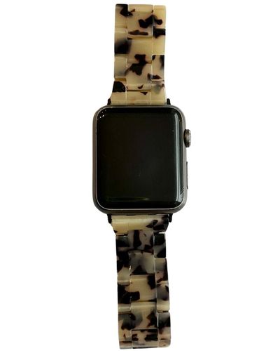 CLOSET REHAB Neutrals / Apple Watch Band In & White Tortoise - Black