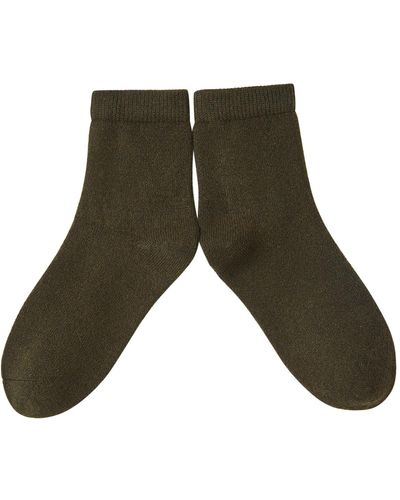Soft Strokes Silk Wool Quarter-length Socks Set Of Two - Green