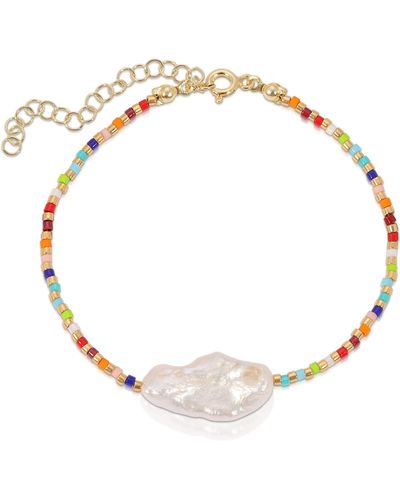 Essentials Baroque Pearl Color Beaded Bracelet - Multicolor