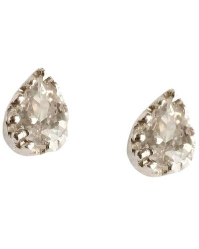 Lily Flo Jewellery Nova Starburst Pear Cut Stud Earrings - Metallic