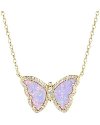 KAMARIA Opal Butterfly Necklace - Metallic