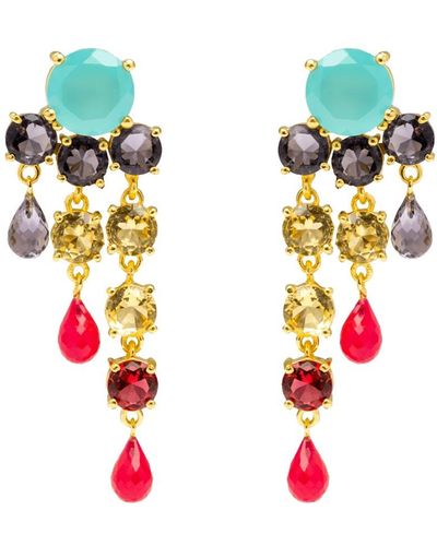 Lavani Jewels Pink & Purple Adoration Earrings - Multicolor