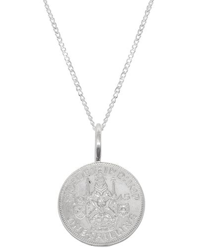 Katie Mullally Scottish Shilling Coin Charm Necklace - Metallic