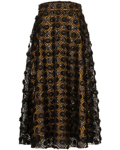 Marianna Déri Sequin Embellished Midi Skirt - Black