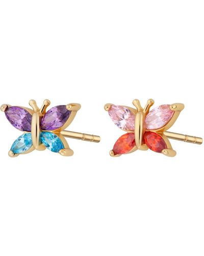 Scream Pretty Colour Pop Butterfly Stud Earrings - Pink