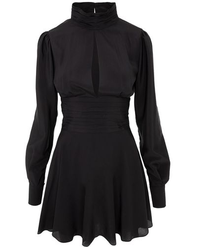 Framboise Melinda Mini Silk Dress - Black