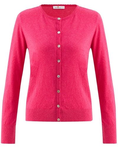 Peraluna Classic Basic O-neck Knitwear Cardigan - Pink