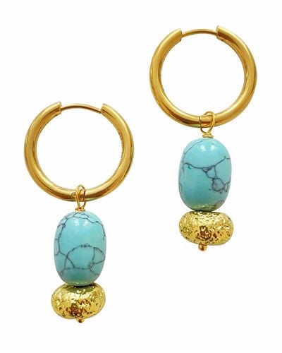 Smilla Brav Turquoise Hoop Earrings Malta - Blue