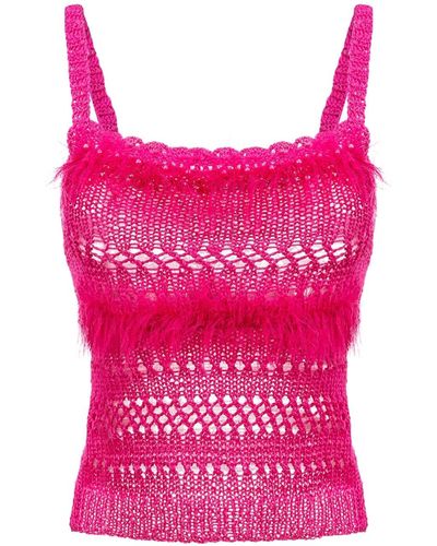Andreeva Purple Handmade Knit Top - Pink