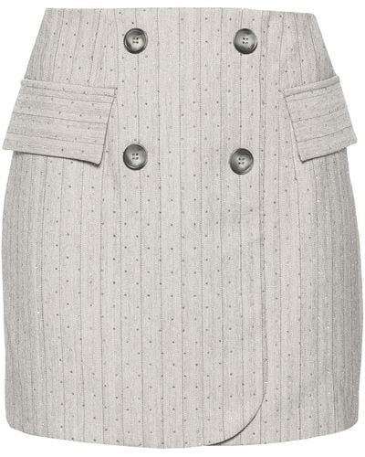 Nissa Crystal-embellished Mini Skirt - Grey