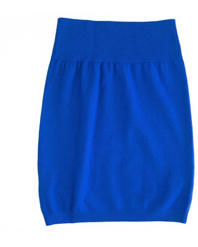 Zenzee Cashmere Mini Skirt - Blue