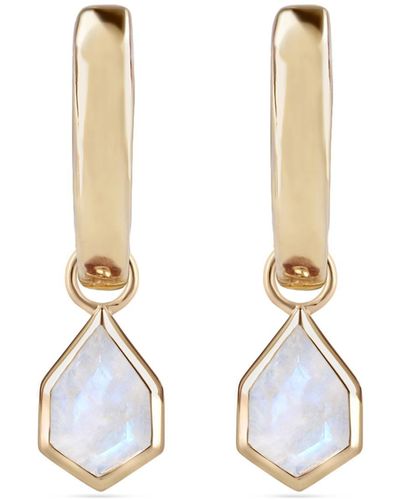 Zohreh V. Jewellery Moonstone Kite Hoop Earrings 9k - Metallic