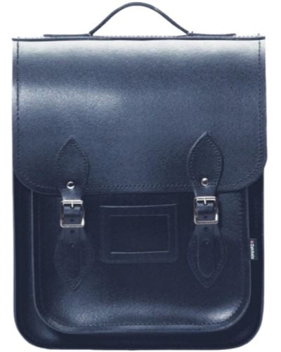 Zatchels Handmade Leather City Backpack Plus - Blue