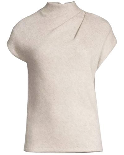 Undra Celeste New York Neutrals Soft Knit Tucked Top - Natural