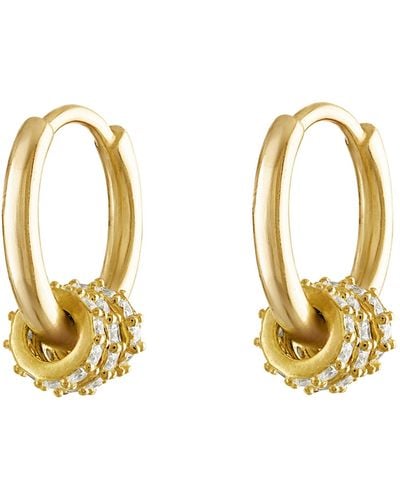 Olivia Le Emma Convertible Pave Gold Hoop Earrings - Metallic