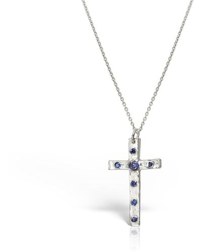 Madeleine Zenith Cross Pendant Statement Necklace - Metallic