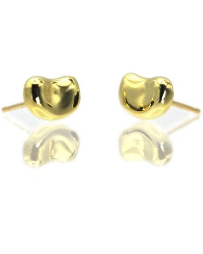 VicStoneNYC Fine Jewelry Yellow Solid Bean Stud Earrings - Metallic