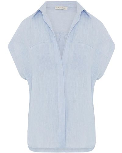 The Summer Edit Mali Linen Shirt - Blue