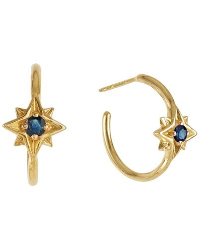 Charlotte's Web Jewellery Guiding North Star Vermeil Hoop Earrings - Metallic