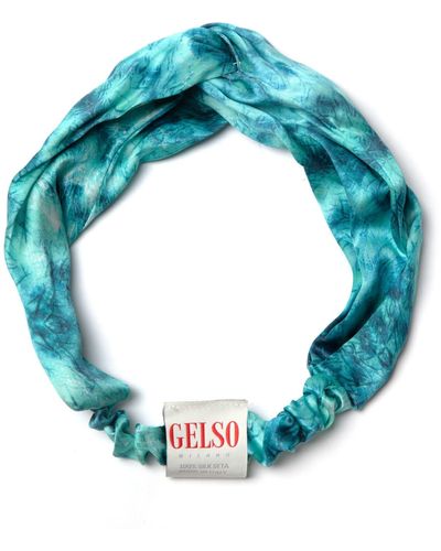 Gelso Milano Celestial 100% Silk Hairband - Blue