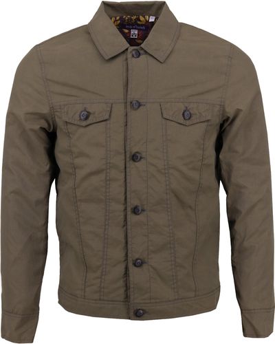 lords of harlech James Olive Trucker Jacket - Green