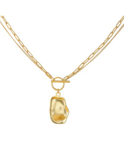 Aaria London Chelsea Double Chain Necklace- Gold - Metallic