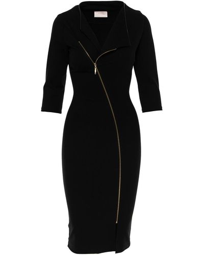 ROSERRY Chelsea Zipped Jersey Midi Dress In - Black