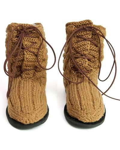 Peraluna Knitwear Ankle Boots - Brown