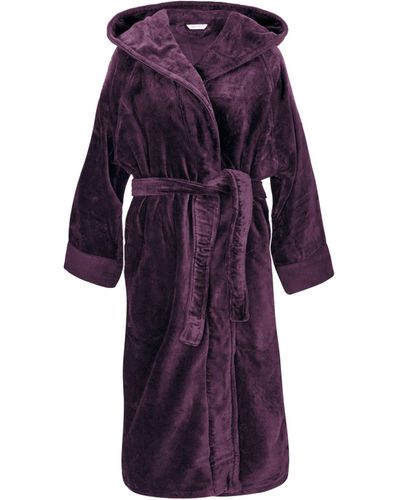 Pasithea Sleep Organic Cotton Hooded Robe - Purple