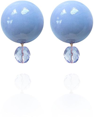 Saule Label Luna Earrings In Soft Sky - Blue