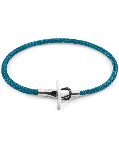 Anchor and Crew Ocean Cambridge Silver & Rope Bracelet - Blue
