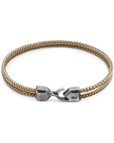 Anchor and Crew Sand Cromer Silver & Rope Bracelet - Metallic