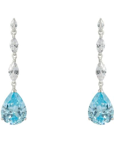 LÁTELITA London Zara Teardrop Blue Topaz Gemstone Earrings Silver