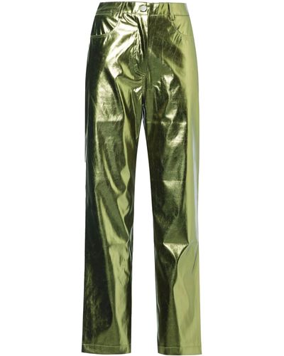 Amy Lynn Lupe Khaki Metallic Pants - Green