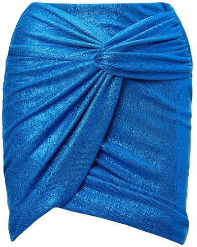 BLUZAT Electric Knotted Skirt - Blue