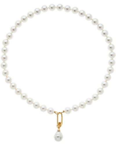 Emma Holland Jewellery Baroque Pearl Charm Necklace - Metallic