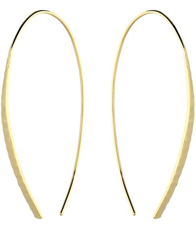 Kaizarin Yellow Gold-plated Diamond Cut Tapered Bar Pull Through Earring - Metallic