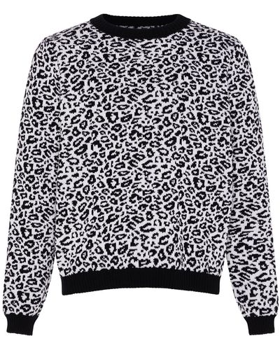 INGMARSON Leopard Wool & Cashmere Knitted Sweater - Black