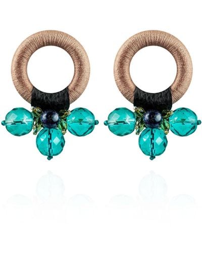 Saule Label Saulė Earrings In Turquoise Sand - Blue