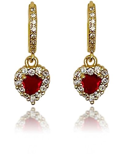 Ninemoo Celestial Heart Gems Earrings - Metallic