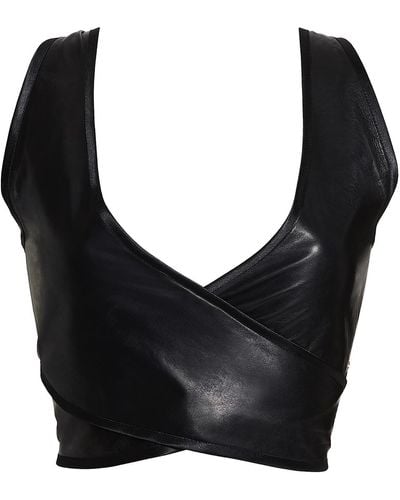 Something Wicked Lexi Leather Wrap Over Soft Cup Bra - Black