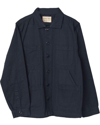 Uskees Drill Overshirt With Layered Pockets - Blue