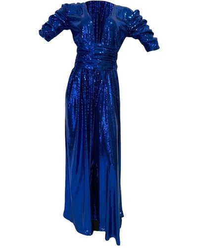 Julia Clancey Olivia Electric Sequin Palazzo Jumpsuit - Blue