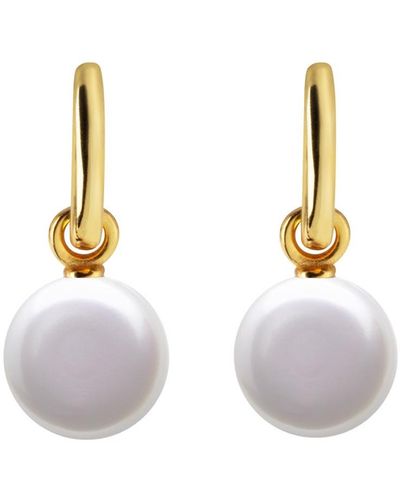 Ora Pearls Aetia Coin Pearl Hoop Earrings - Metallic