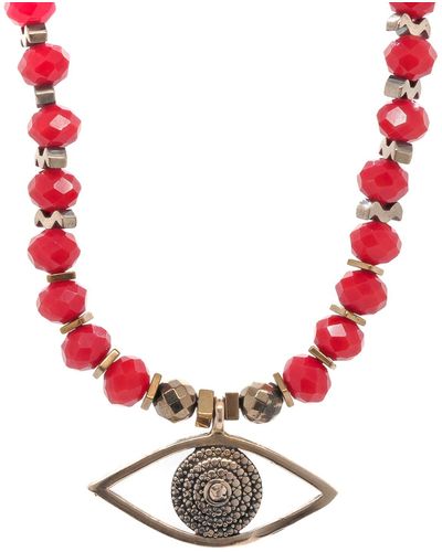Ebru Jewelry Christmas Evil Eye Red Necklace