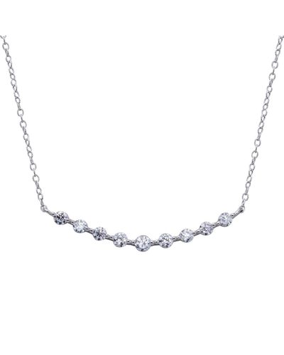 Cosanuova Sterling Silver Round Cz Domed Necklace - White